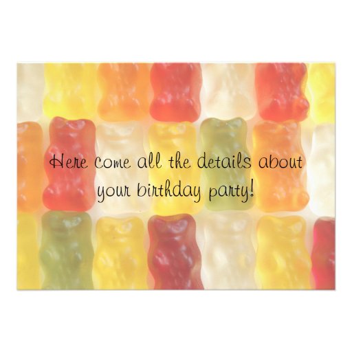gummy bears birthday party invitation