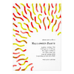 Gummy Worm White Halloween Invitations