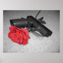Gun & a Rose Print