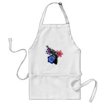 gun and flowers aprons