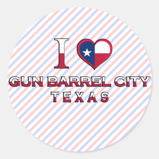 Gun barrel city texas classic round sticker zazzle Gun barrel city texas classic round sticker zazzle
