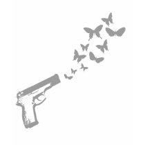 Gun Butterflies Grey t-shirts