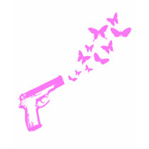 Gun Butterflies Pink t-shirts