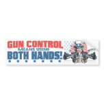 Gun Control Means Using Both Hands Pro Gun Gear Bumper Sticker