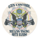 Gun Control: Using Both Hands Gun-Toting Eagle Stickers