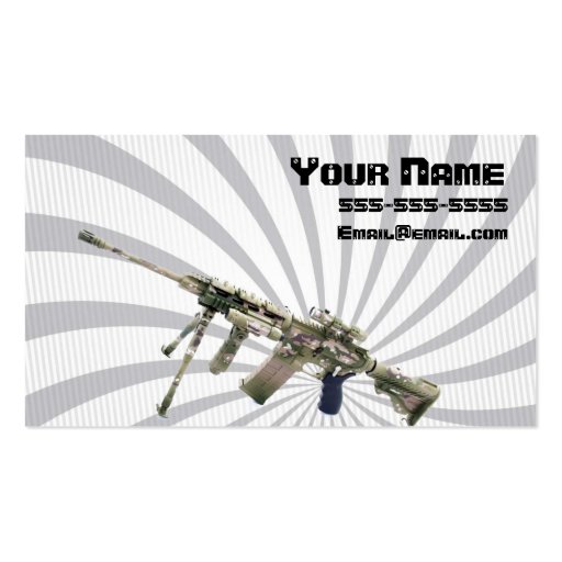 Gun dealer business card (front side)
