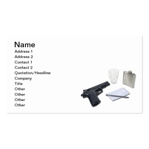 Gun Flask Notebook Business Card Template (front side)