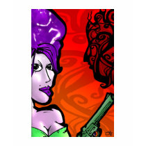 Gun Girl-red t-shirts by jiveafro Gun Girl-red t-shirts