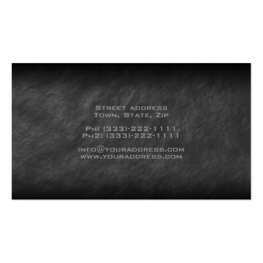 Gun shop business card (back side)