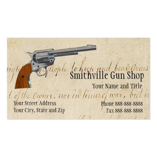Gun Shop Business Card Zazzle