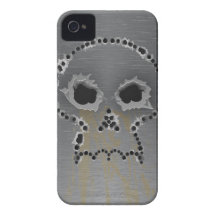 Gun Shots Holes Gothic Skull iPhone Case iPhone 4 Covers