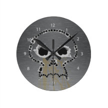 Gun Shots Holes Skull Wall Clock
