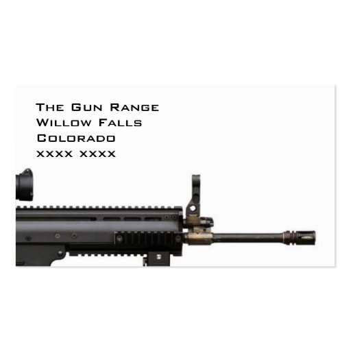 Gun Store / shooting range business card (back side)