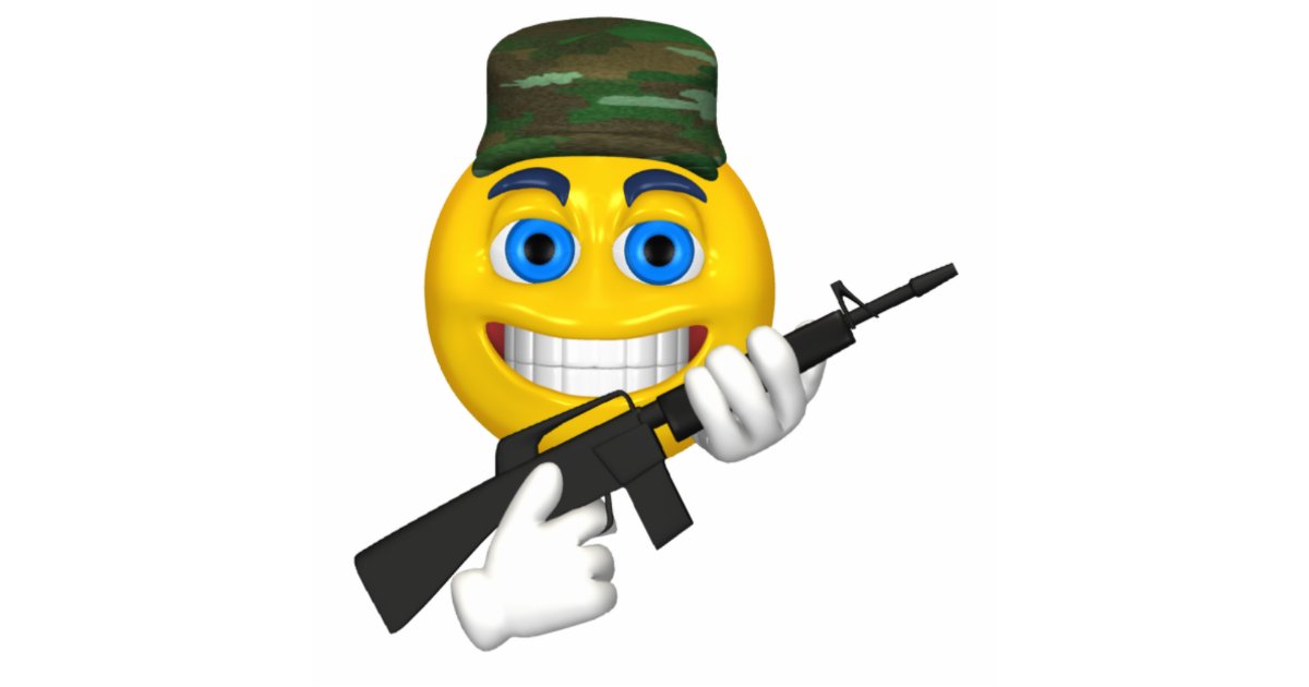gun toting smiley christmas ornament photo cutout | Zazzle