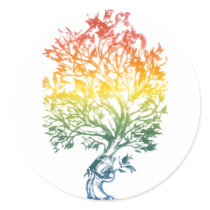 Gun-Tree-Image Round Stickers