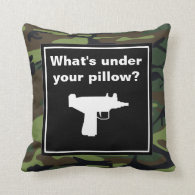 Gun With Camouflage Pattern Pillows