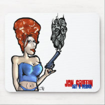 GunGirl-shirt, Jon Griffin, Art & Design mousepads