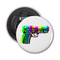 Guns and Candy Button Bottle Opener