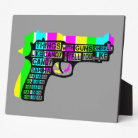 Guns and Candy Plaque