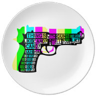 Guns and Candy Porcelain Plate