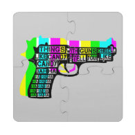 Guns and Candy Puzzle Coaster