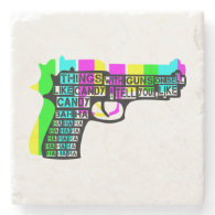 Guns and Candy Stone Beverage Coaster