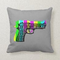 Guns and Candy Throw Pillows