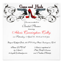 Guns and Heels Custom Bridal Shower Invitation