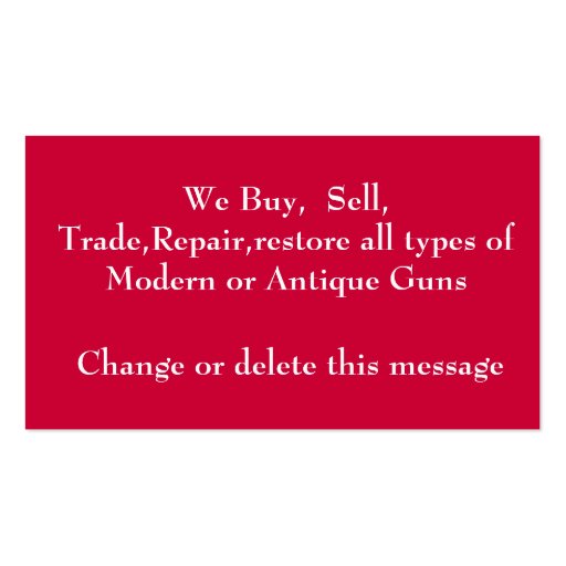 Guns Business Card (back side)