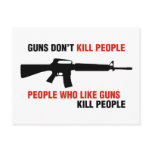 Guns Don't Kill People Anti Gun Slogan postcards