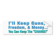 Guns, Freedom, and Money Anti Obama Bumper Sticker bumpersticker