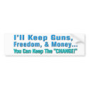 Guns, Freedom, and Money Anti Obama Bumper Sticker bumper stickers by antiobamastuff Guns, Freedom, and Money Anti Obama Bumper Sticker bumper stickers