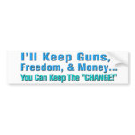 Guns, Freedom, and Money Anti Obama Bumper Sticker
