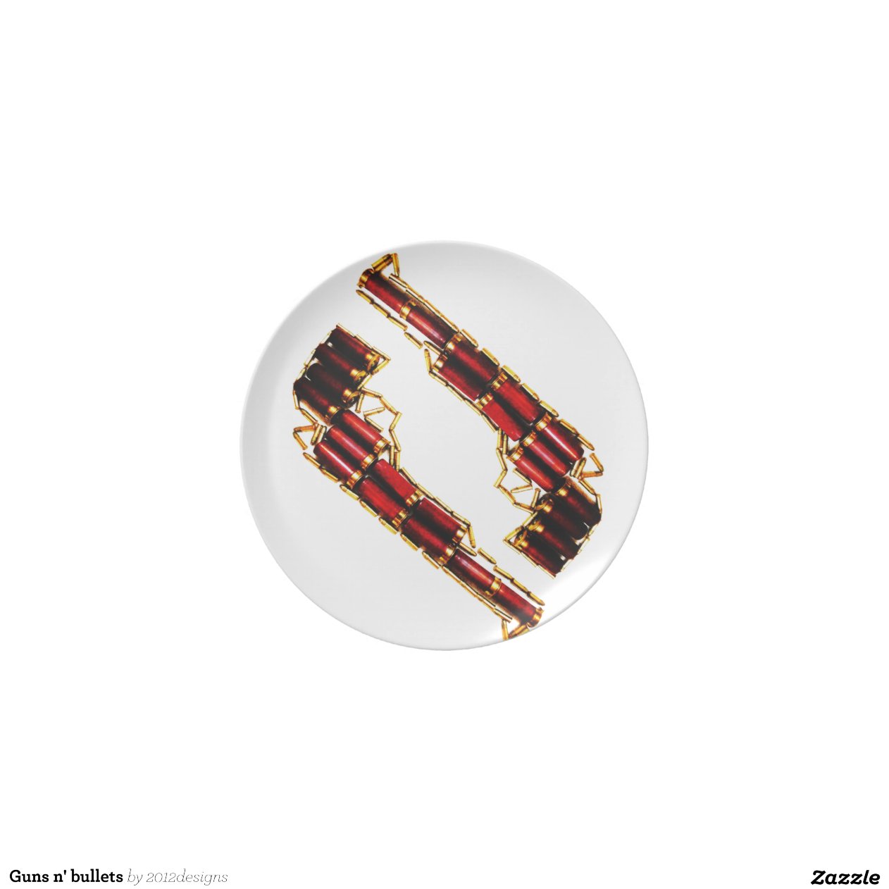 Guns n' bullets dinner plate Zazzle