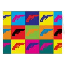Guns Pop Art Greeting Cards