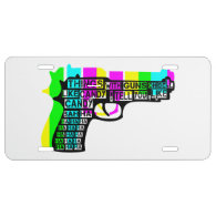 Guns sell like candy license plate