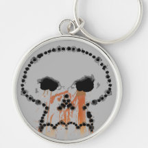 Gunshot Holes Skull Keychain