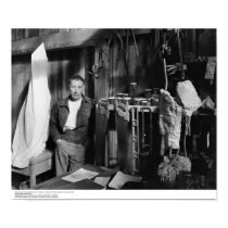 Gurdon Woods, Artist-in-residence, in his studio posters