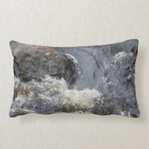 Gushing Waterfall and River Lumbar Pillow