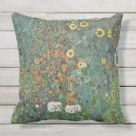 Gustav Klimt Farm Garden with Sunflowers GalleryHD Outdoor Pillow