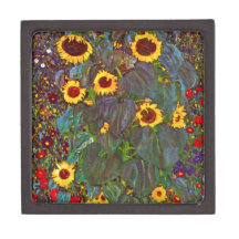 Gustav Klimt Farm Garden with Sunflowers Gift Box Premium Trinket Boxes