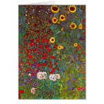 Gustav Klimt Farm Garden with Sunflowers Note Card