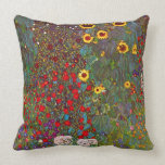 Gustav Klimt Farm Garden with Sunflowers Pillow