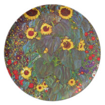 Gustav Klimt Farm Garden with Sunflowers Plate