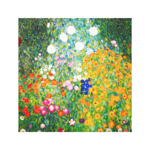Gustav Klimt Flower Garden Canvas Poster Gallery Wrap Canvas