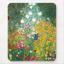 Gustav Klimt Flower Garden Mouse Pad