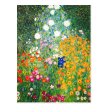 Gustav Klimt Flower Garden Postcard