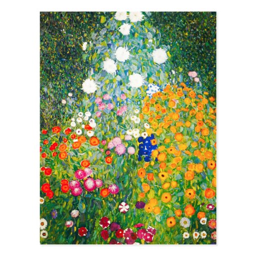 Gustav Klimt Flower Garden Postcard | Zazzle