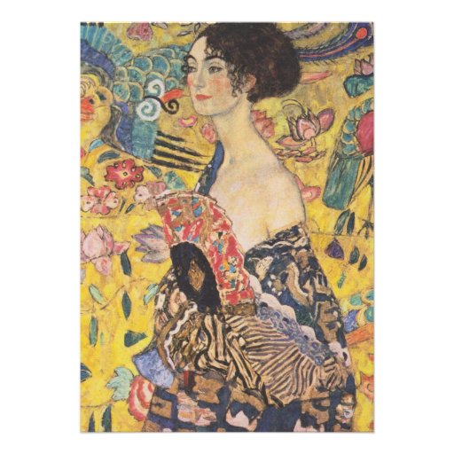 Gustav Klimt Lady With Fan Invitations
