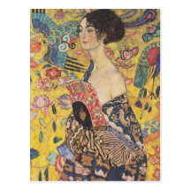 Gustav Klimt Lady With Fan Postcard
